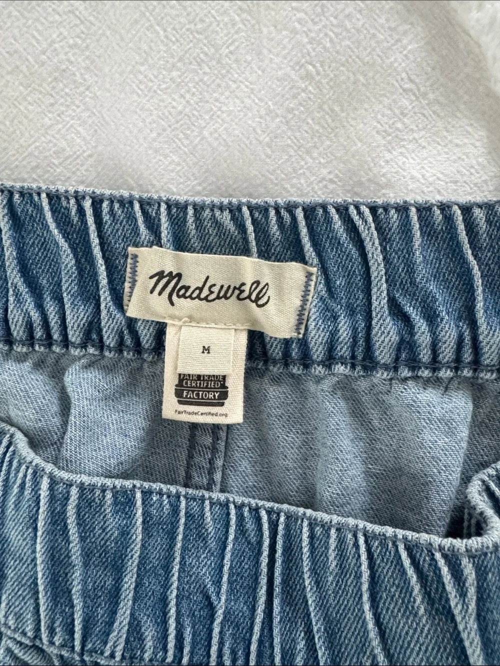 Madewell Blue Denim Elastic-Waist Shorts